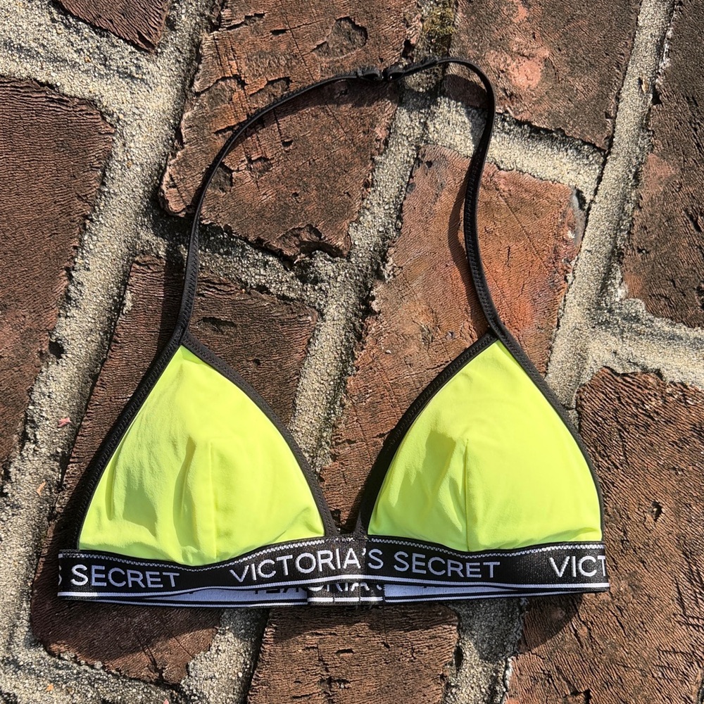 Victoria's Secret Bright Yellow/black Triangle bikini top